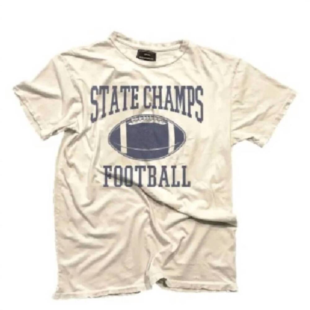 NEW THE ORIGINAL RETRO BRAND unisex - state champs football tee in ivory